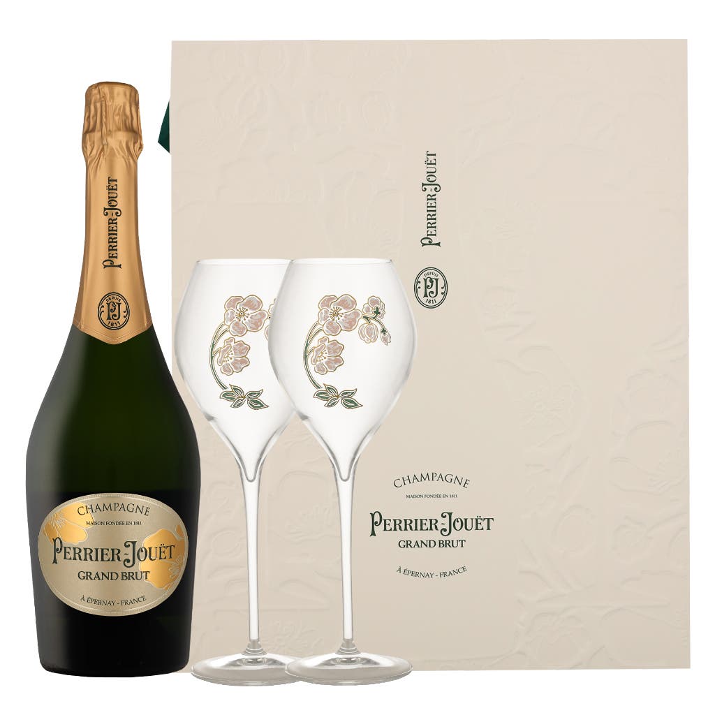 Perrier Jouet Grand Brut & 2 Glasses 75cl