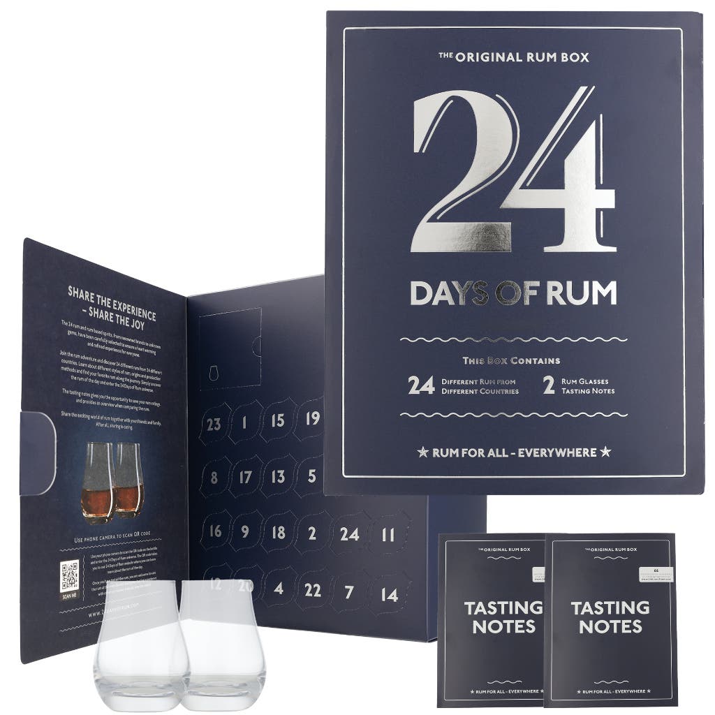 24 Days Of Rum Blue Edition + 2 Glasses 48cl